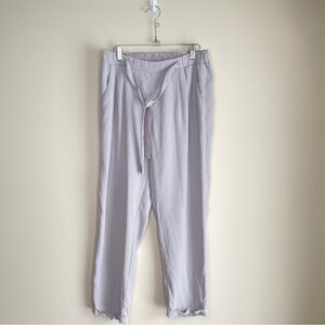 C'est Moi Woven Front Tie Pants Cuffed Jogger Grey Size Medium